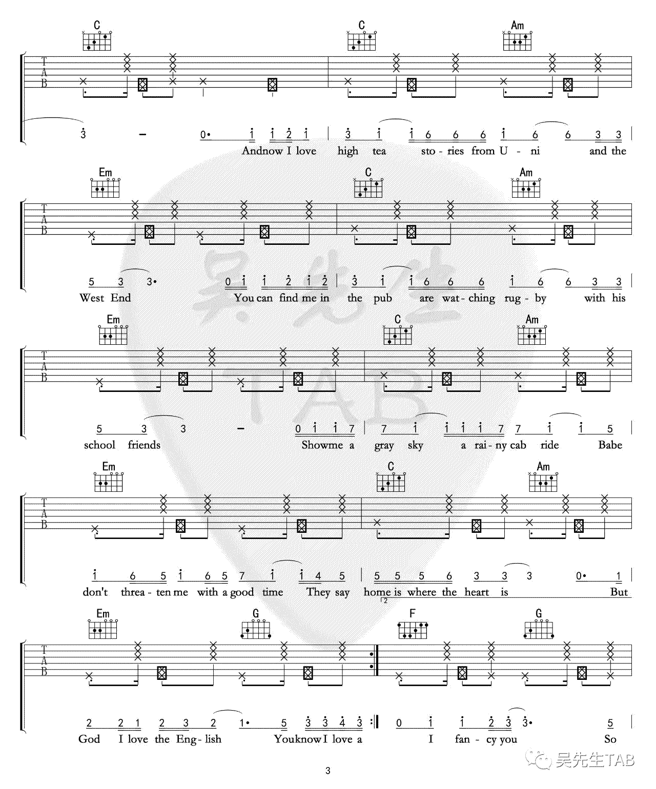 Taylor_Swift_London_Boy__吉他谱
