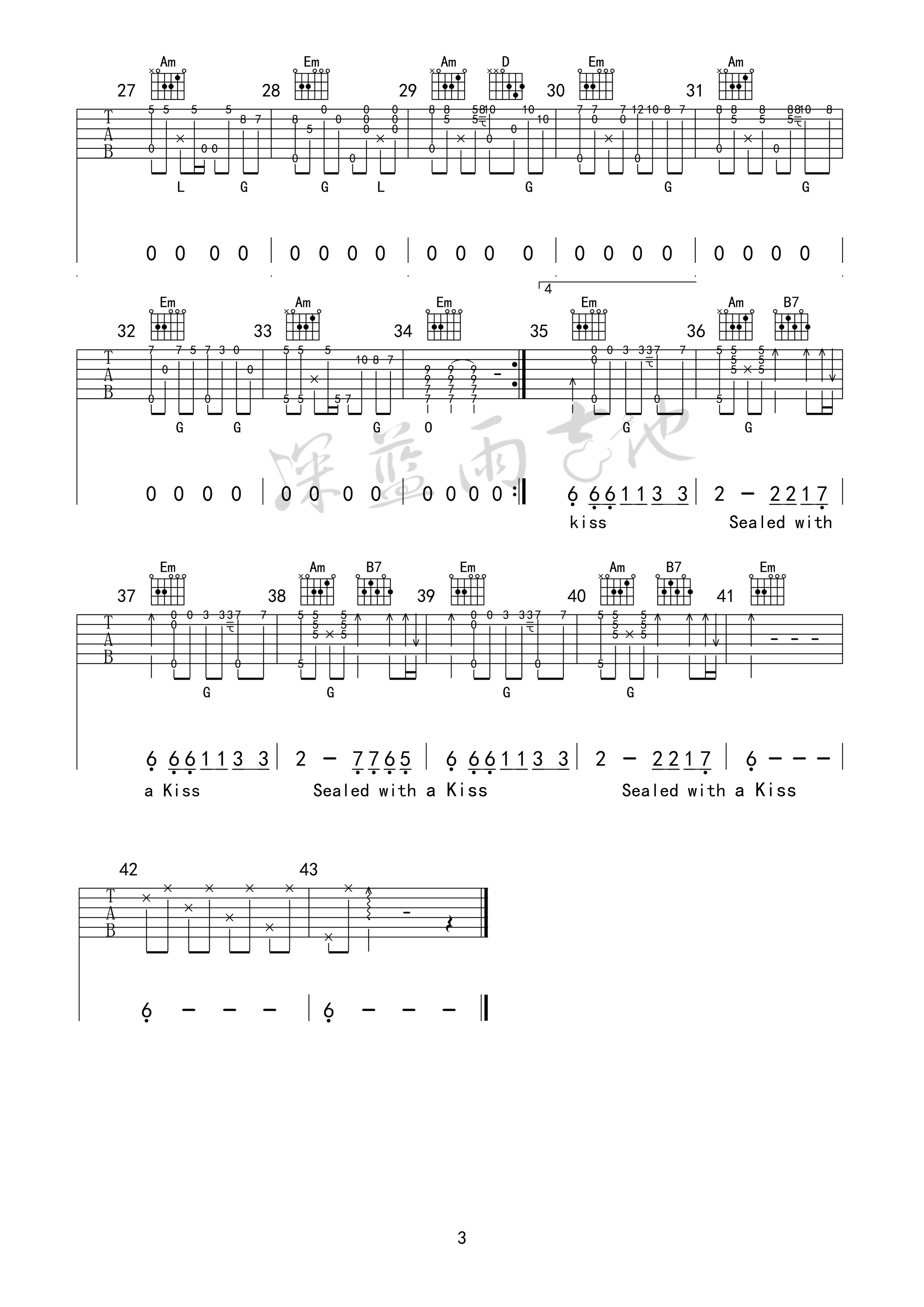 _Sealed_with_a_kiss_吉他谱_以吻封缄G调原版弹唱吉他谱