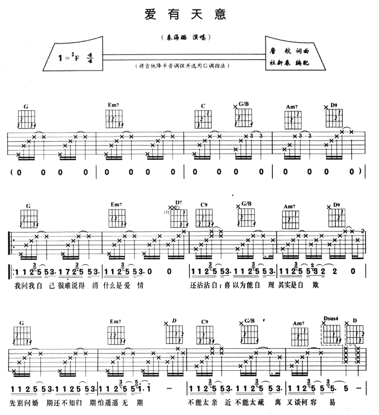 _爱有天意_吉他谱