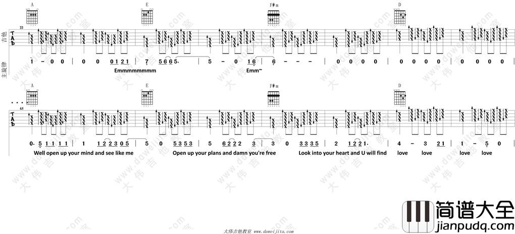 Jason,Mraz_Im_Yours_吉他谱(A调)_Guitar_Music_Score