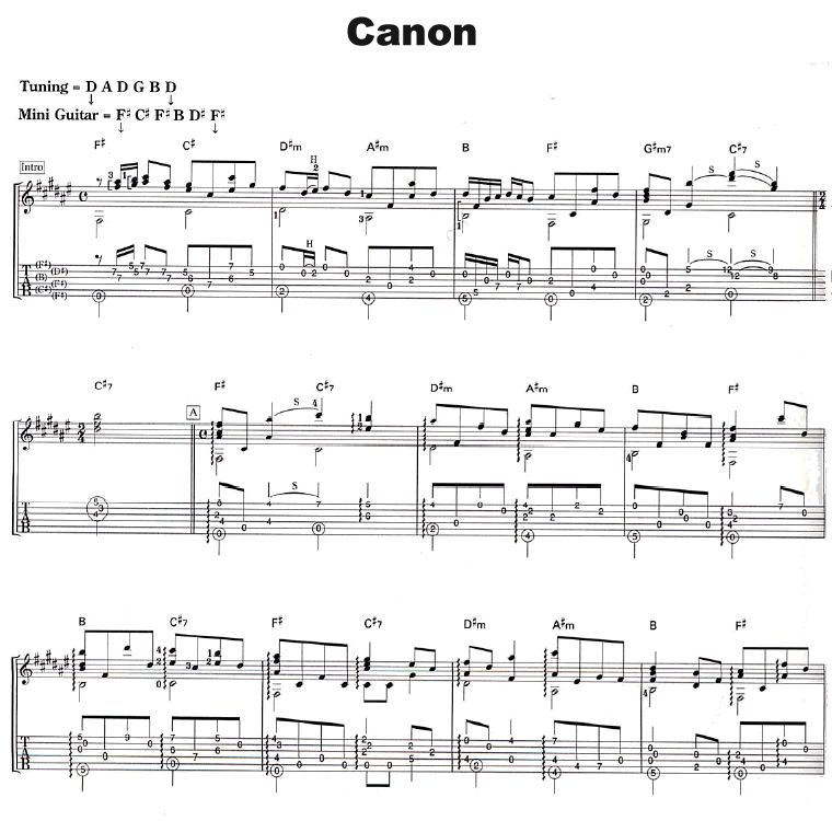 Canon|卡农|吉他谱|图片谱|高清|押尾桑