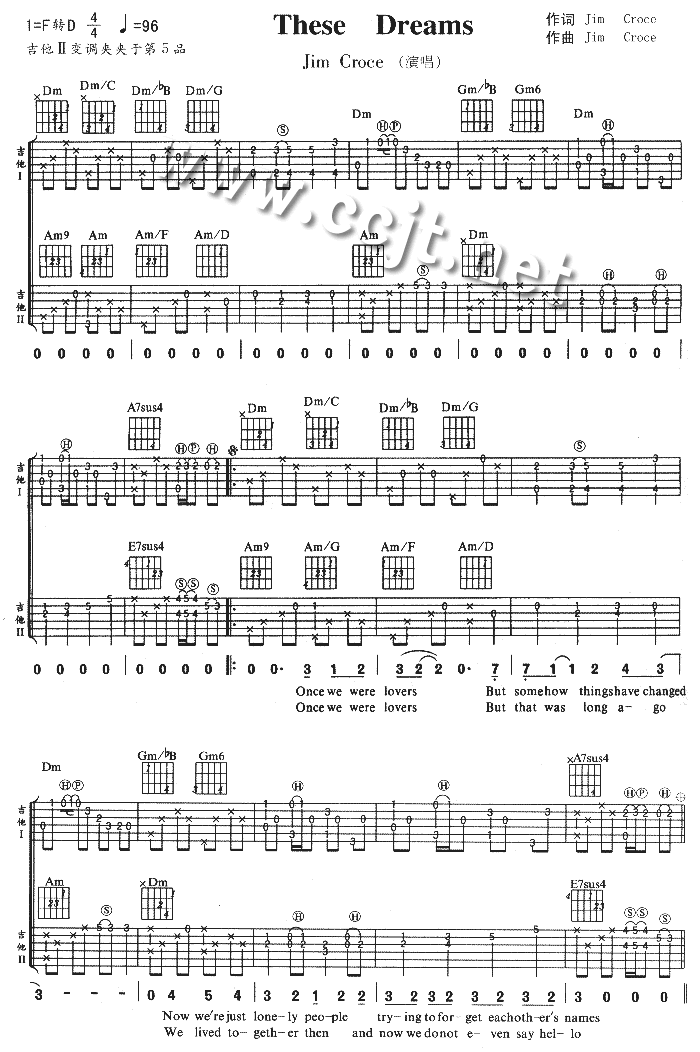 These_Dreams|吉他谱|图片谱|高清|欧美经典