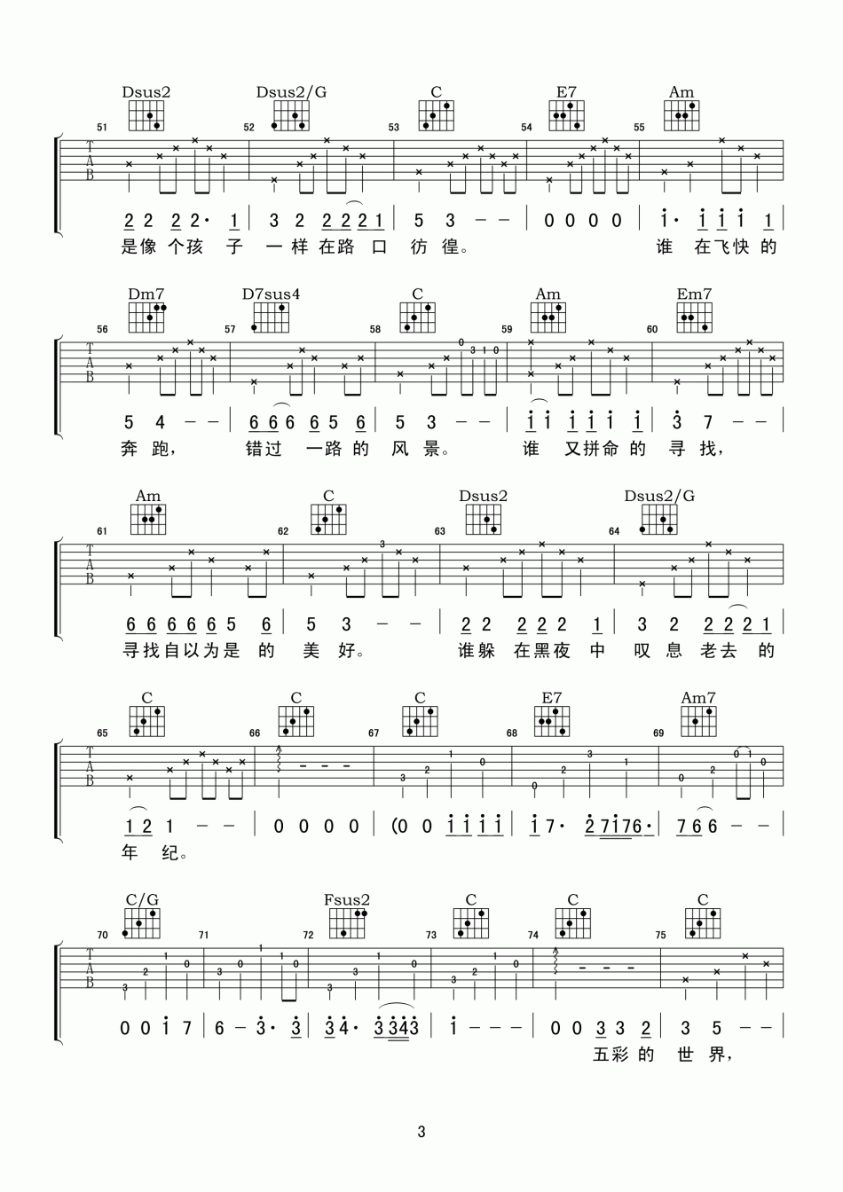 老谢_别纠结_吉他谱_Guitar_Music_Score