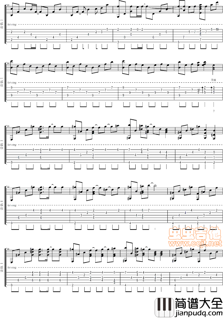 动漫|鸟之诗|吉他谱|图片谱|高清|鸟之诗