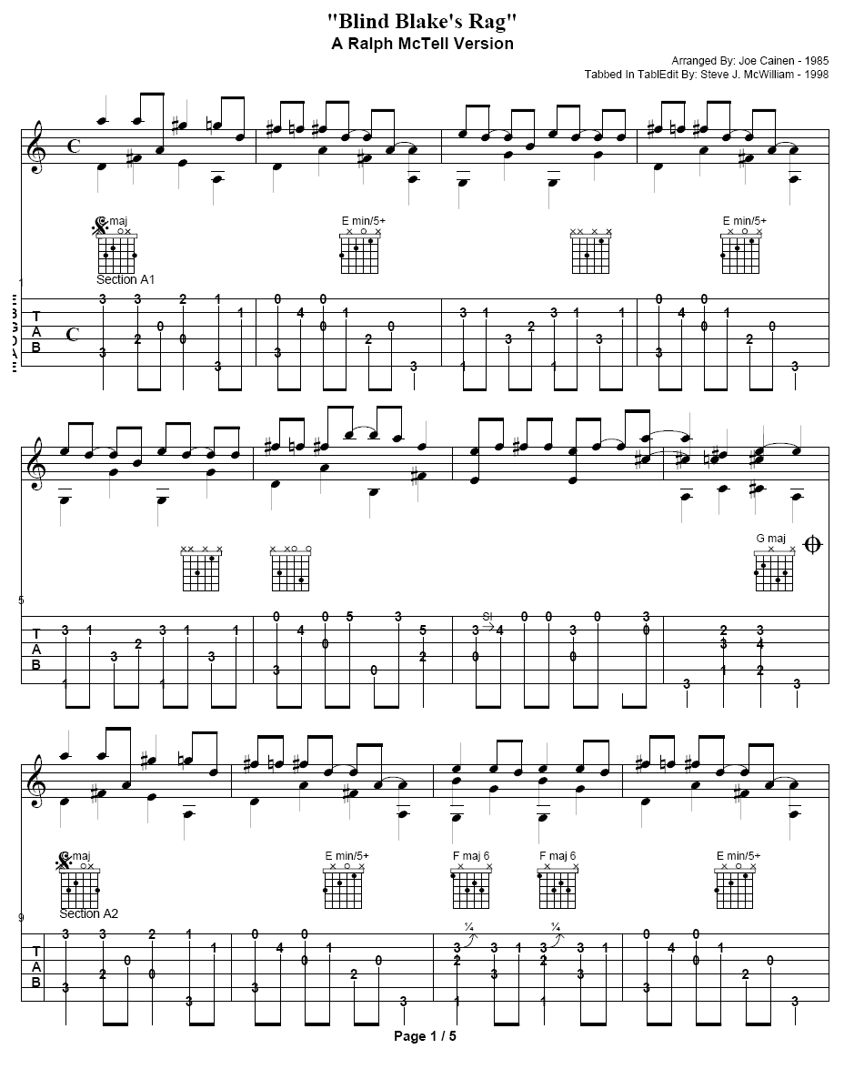 Blind_Blake's_Rag|吉他谱|图片谱|高清|Ralph_McTell