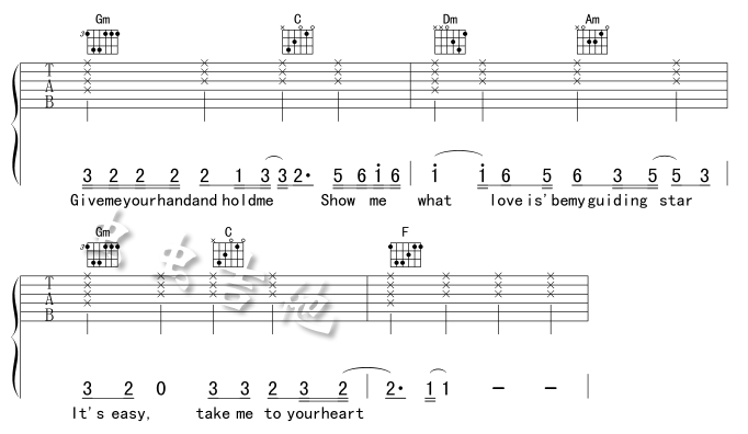 Take_me_to_your_heart（吻别)|吉他谱|图片谱|高清|欧美经典