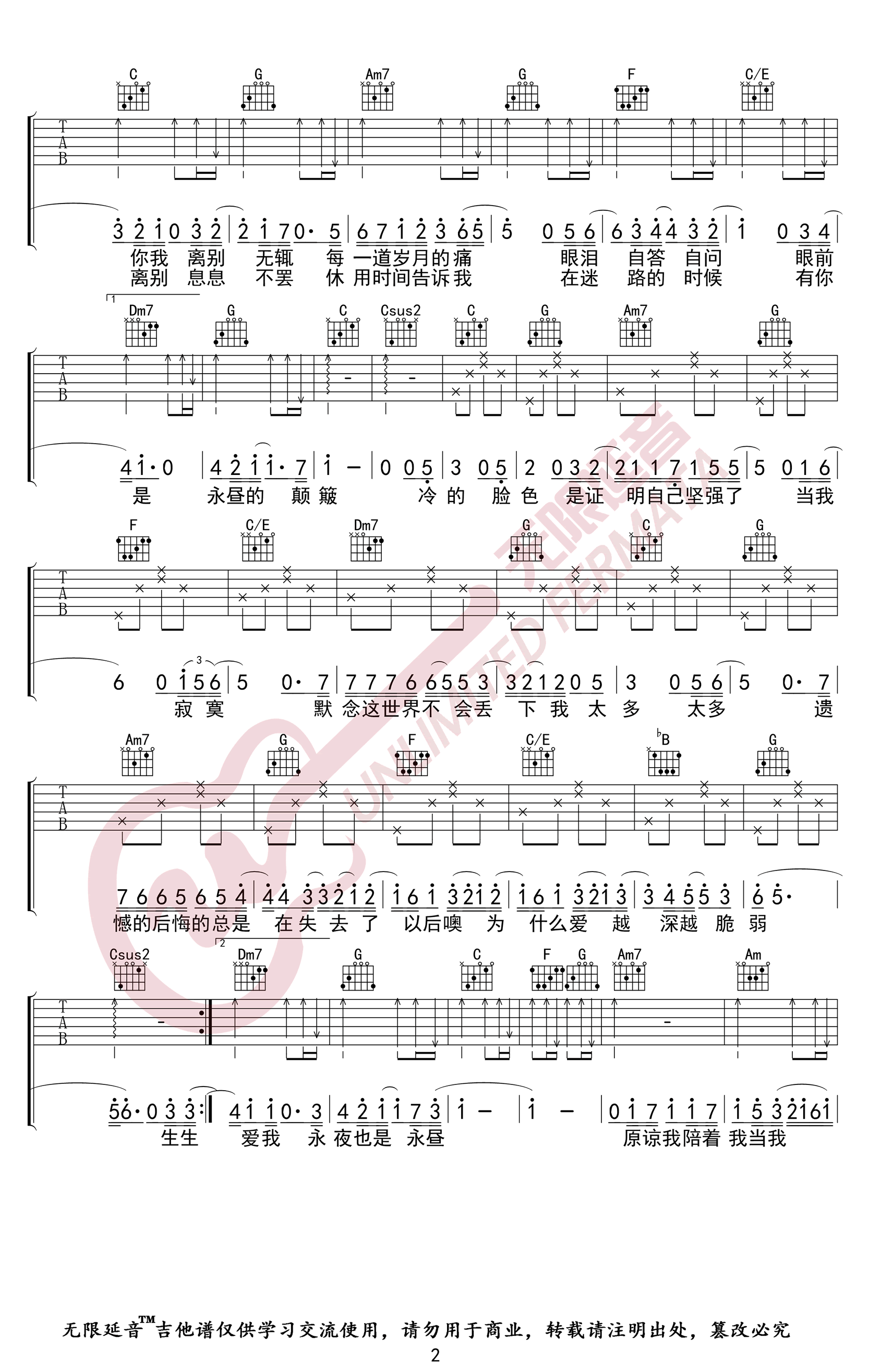 林俊杰_林俊杰生生_吉他谱