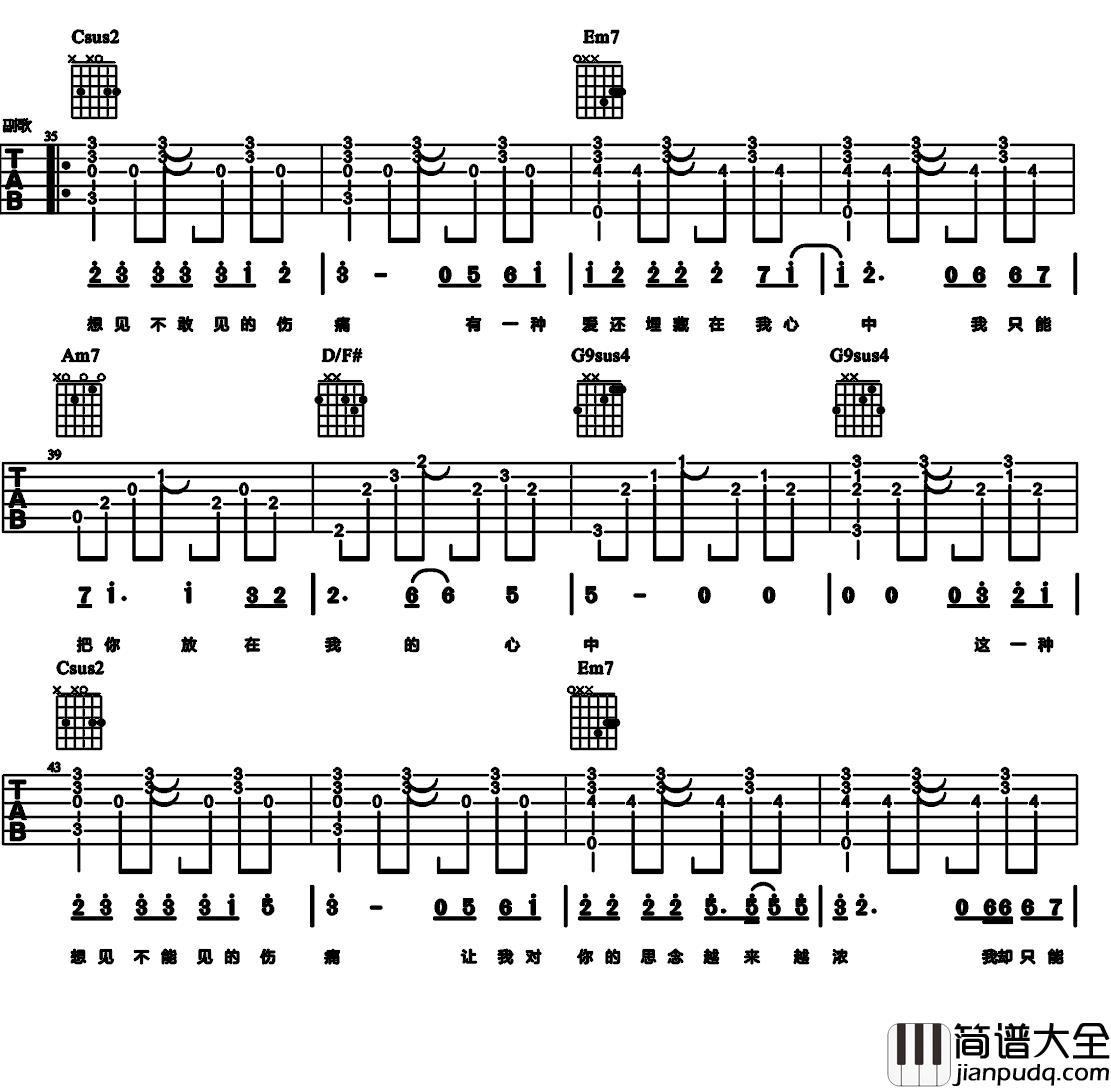 林忆莲_听说爱情回来过_吉他谱(C调)_Guitar_Music_Score