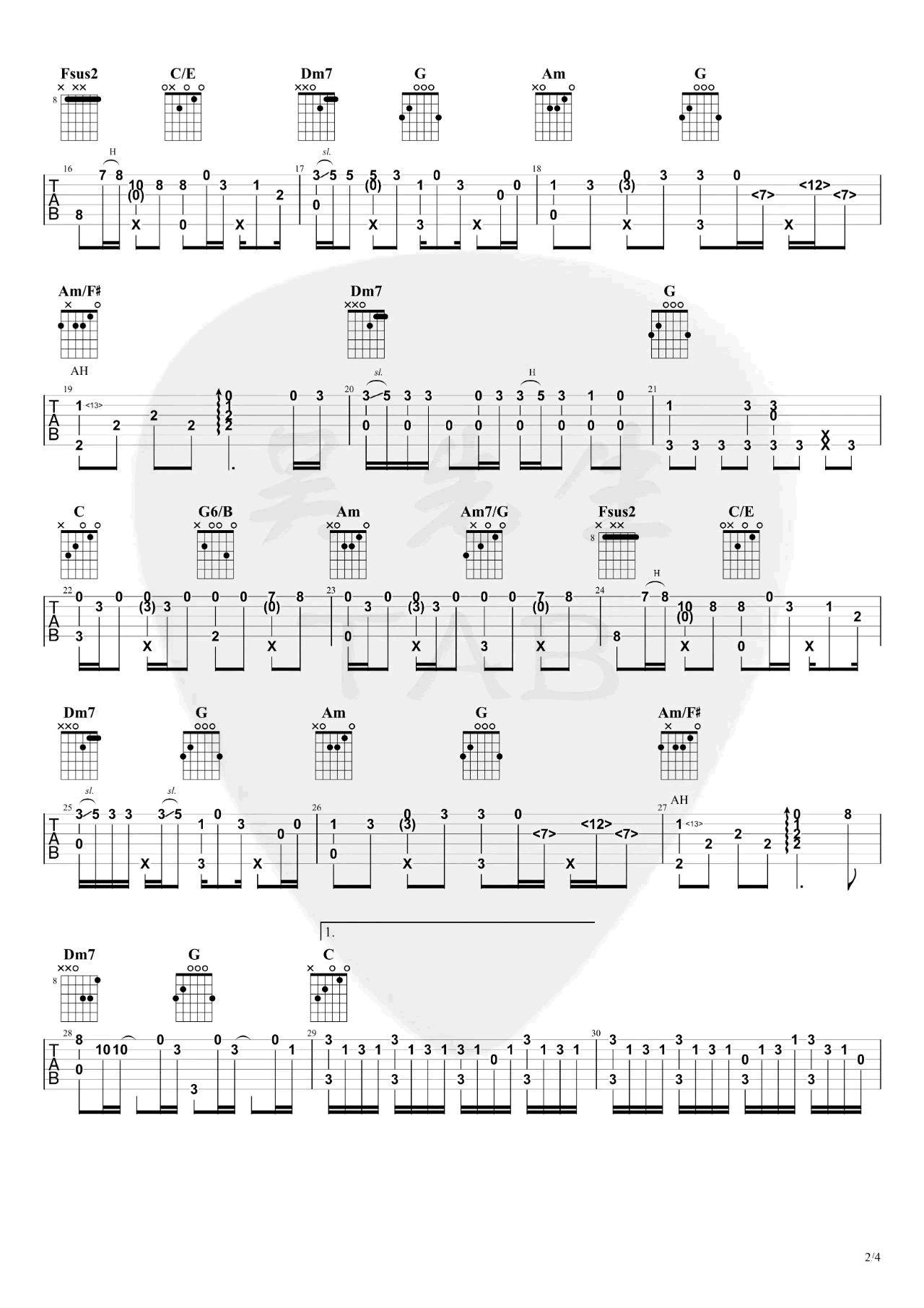 间距指弹谱_EN_间距_吉他独奏谱_指弹吉他谱